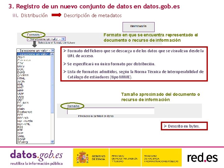 3. Registro de un nuevo conjunto de datos en datos. gob. es iii. Distribución