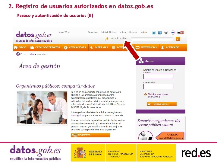 2. Registro de usuarios autorizados en datos. gob. es Acceso y autenticación de usuarios