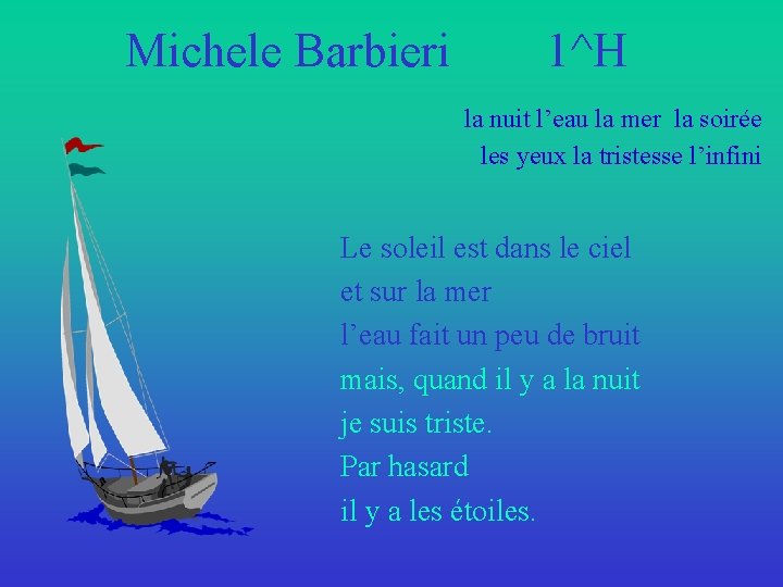 Michele Barbieri 1^H la nuit l’eau la mer la soirée les yeux la tristesse
