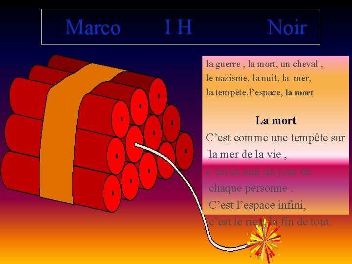 : Marco IH Noir la guerre , la mort, un cheval , le nazisme,