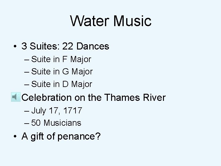 Water Music • 3 Suites: 22 Dances – Suite in F Major – Suite