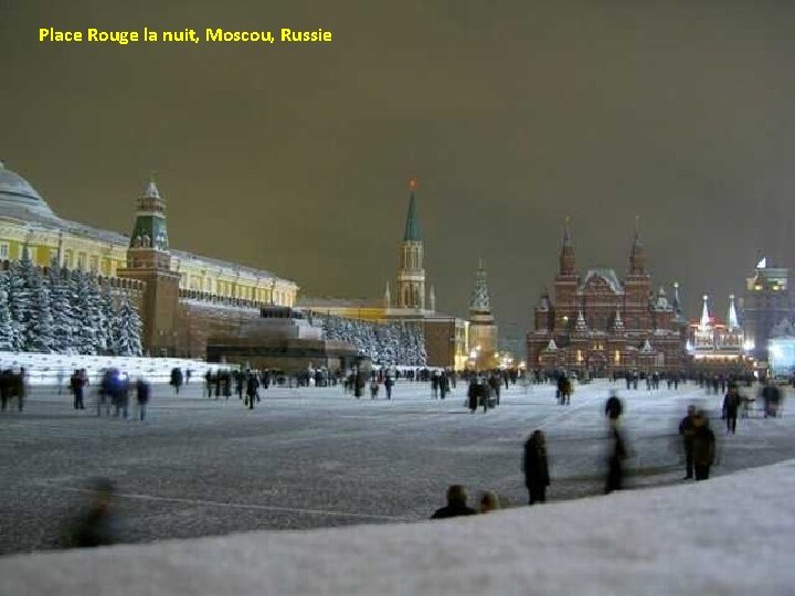Place Rouge la nuit, Moscou, Russie 