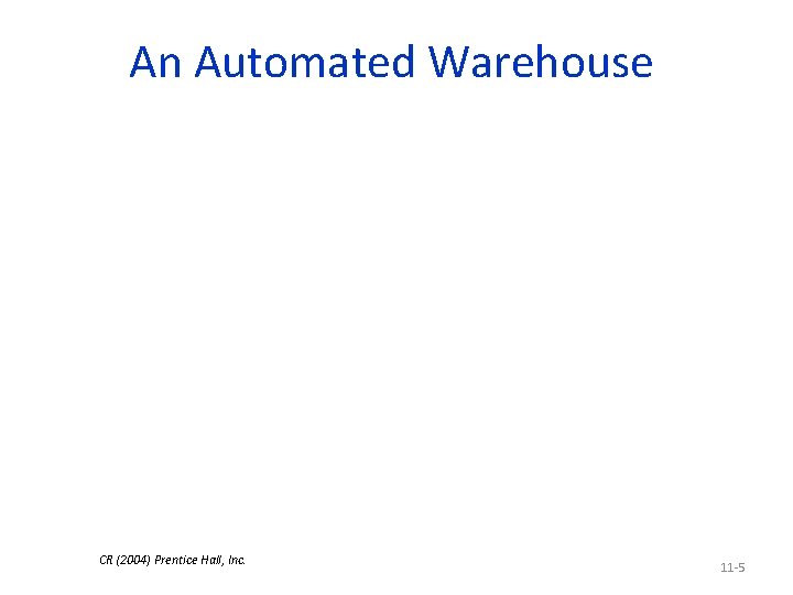 An Automated Warehouse CR (2004) Prentice Hall, Inc. 11 -5 