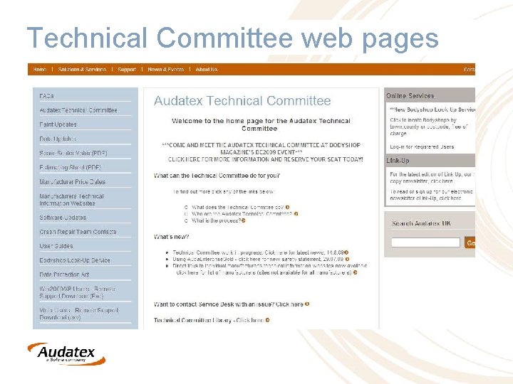 Technical Committee web pages 