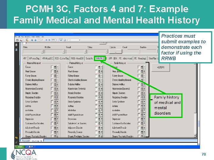 PCMH 3 C, Factors 4 and 7: Example Family Medical and Mental Health History