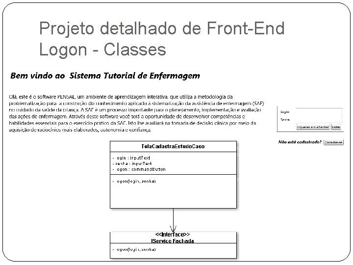 Projeto detalhado de Front-End Logon - Classes Projeto detalhado de Front-End Logon - Classes