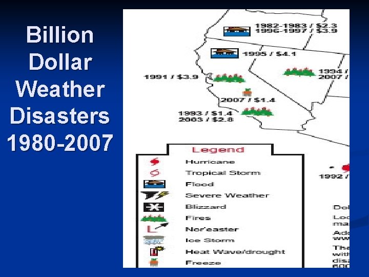 Billion Dollar Weather Disasters 1980 -2007 