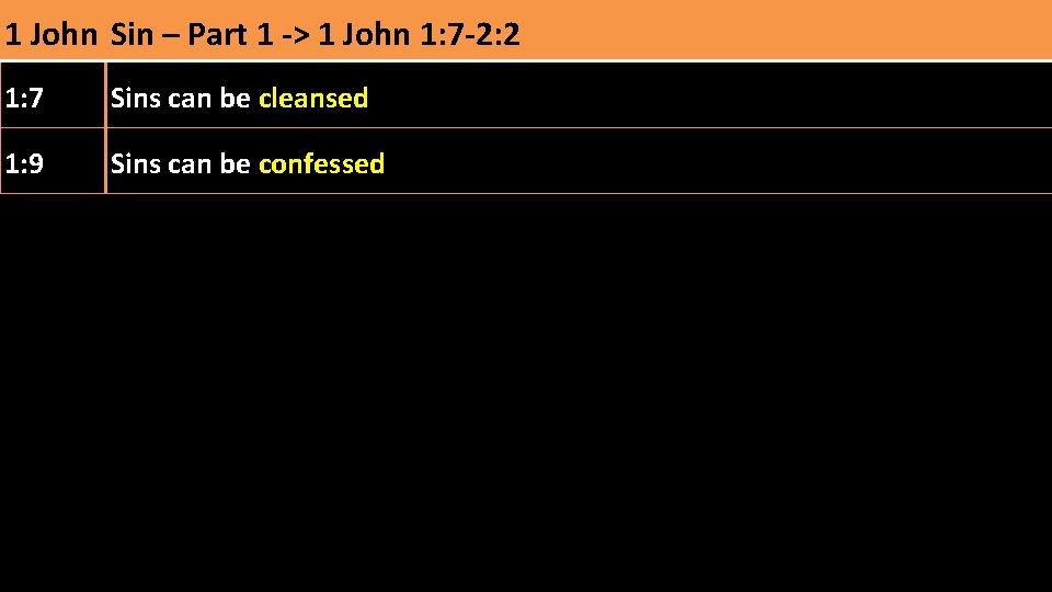 1 John Sin – Part 1 -> 1 John 1: 7 -2: 2 1: