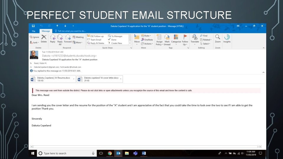 PERFECT STUDENT EMAIL STRUCTURE 