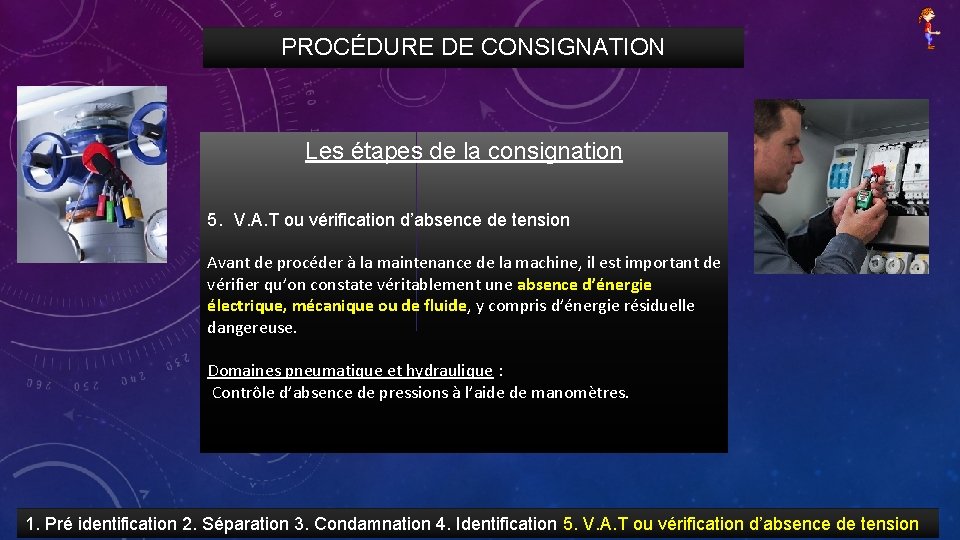 PROCÉDURE DE CONSIGNATION Les étapes de la consignation 5. V. A. T ou vérification