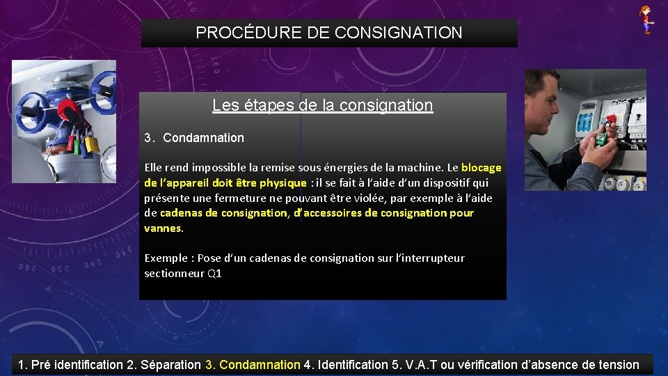 PROCÉDURE DE CONSIGNATION Les étapes de la consignation 3. Condamnation Elle rend impossible la