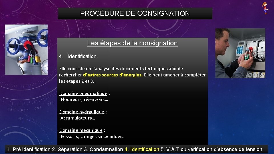 PROCÉDURE DE CONSIGNATION Les étapes de la consignation 4. Identification Elle consiste en l’analyse