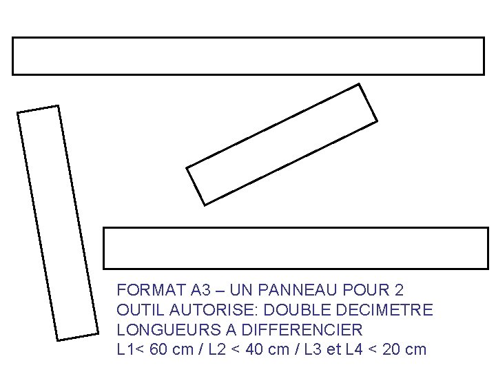 FORMAT A 3 – UN PANNEAU POUR 2 OUTIL AUTORISE: DOUBLE DECIMETRE LONGUEURS A