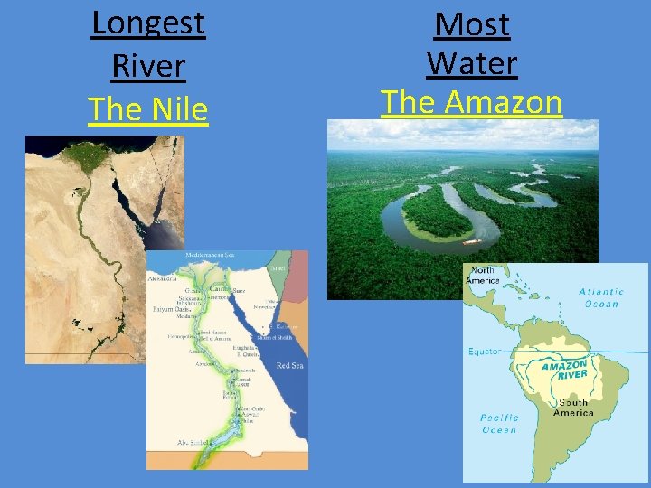 Longest River The Nile Most Water The Amazon Longest River The Nile Most Water The Amazon