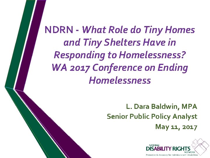NDRN - What Role do Tiny Homes and Tiny Shelters Have in Responding to