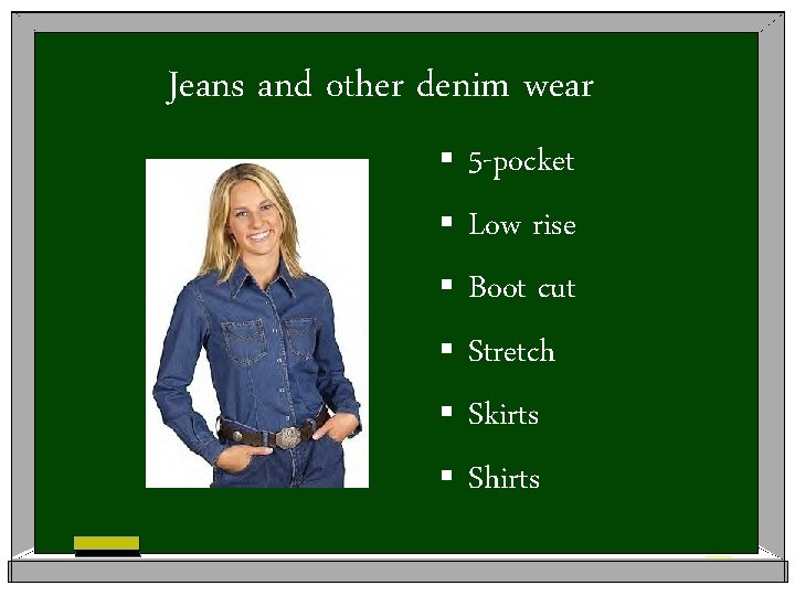 Jeans and other denim wear § § § 5 -pocket Low rise Boot cut