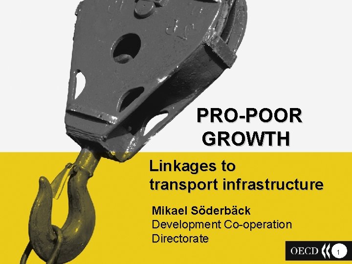 PRO-POOR GROWTH Linkages to transport infrastructure Mikael Söderbäck Development Co-operation Directorate 1 