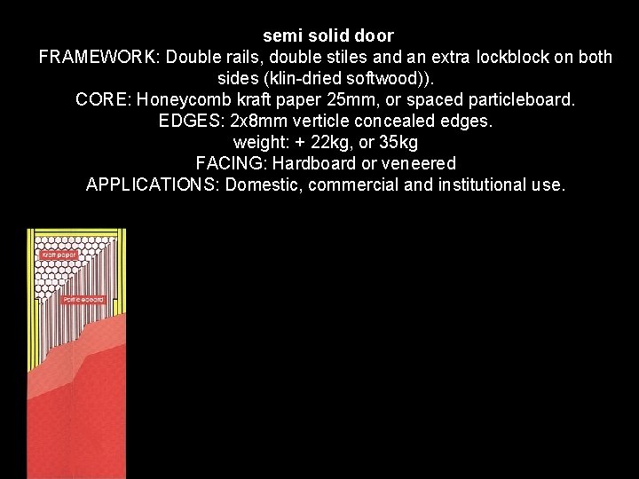 semi solid door FRAMEWORK: Double rails, double stiles and an extra lockblock on both