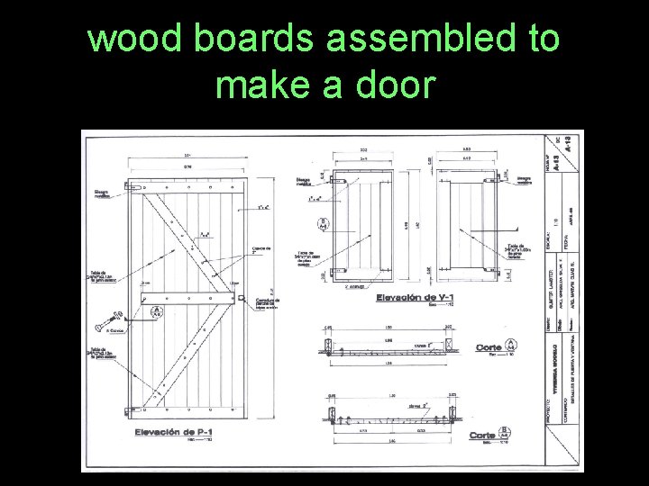 wood boards assembled to make a door 