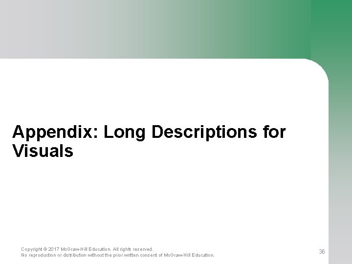 Appendix: Long Descriptions for Visuals Copyright © 2017 Mc. Graw-Hill Education. All rights reserved.