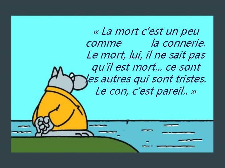  « La mort c'est un peu comme la connerie. Le mort, lui, il