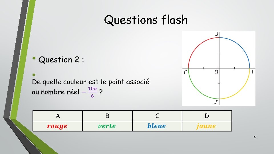 Questions flash • A B C D 12 