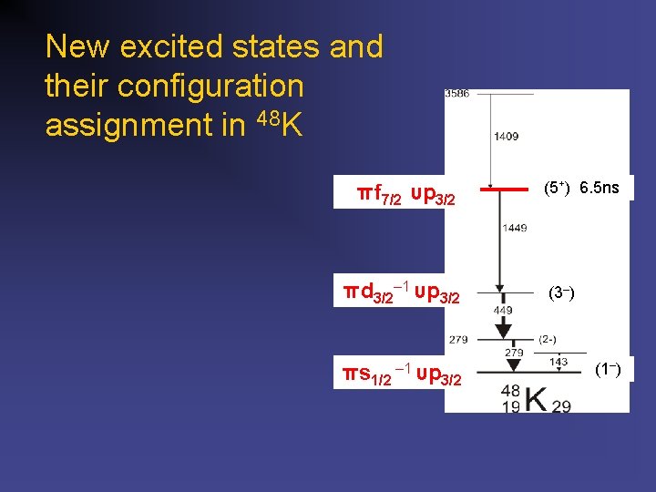 New excited states and their configuration assignment in 48 K πf 7/2 υp 3/2