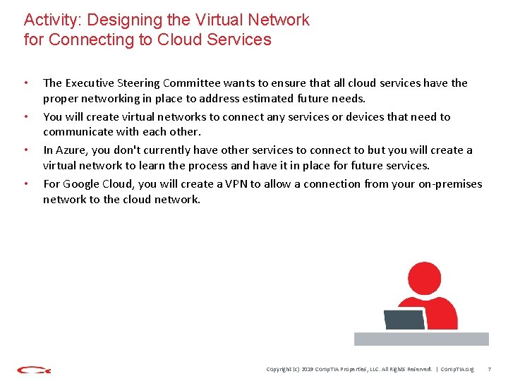 Activity: Designing the Virtual Network for Connecting to Cloud Services • • The Executive