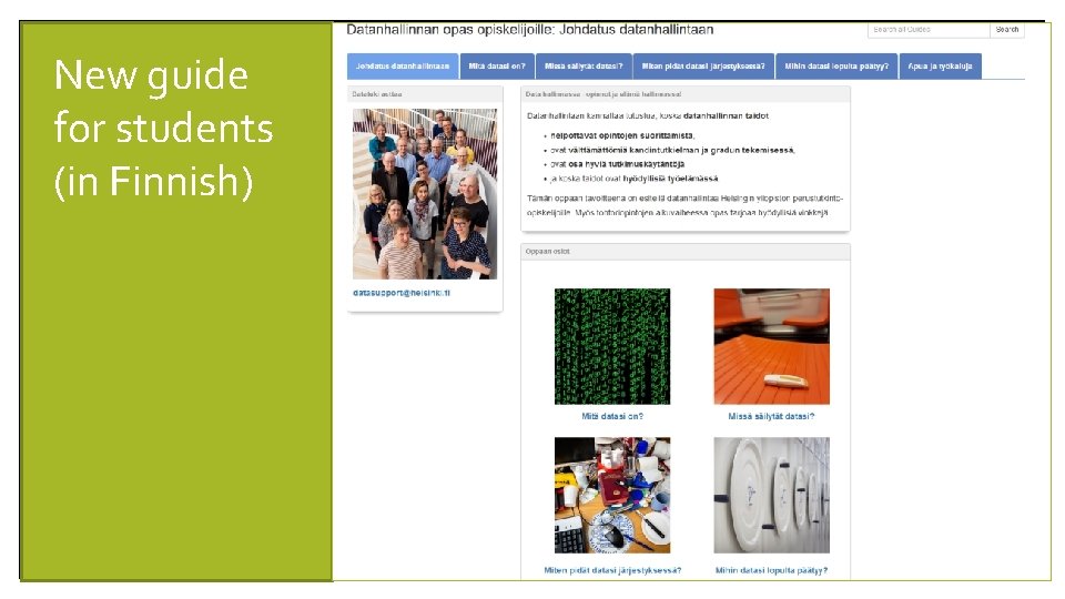 New guide for students (in Finnish) 