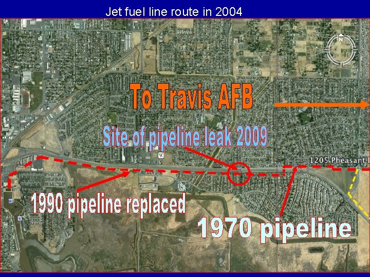 Jet fuel line route in 2004 Jet fuel line route in 2004