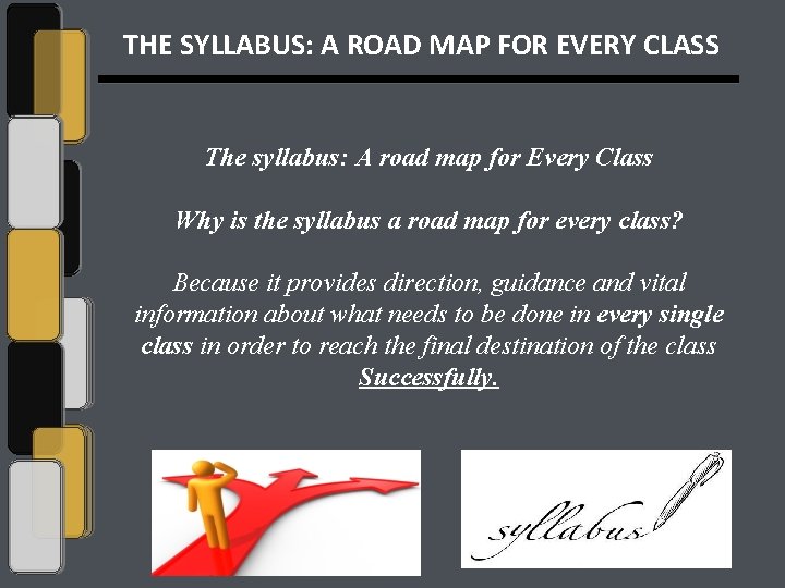 THE SYLLABUS: A ROAD MAP FOR EVERY CLASS The syllabus: A road map for