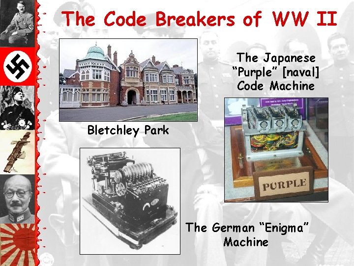 The Code Breakers of WW II The Japanese “Purple” [naval] Code Machine Bletchley Park