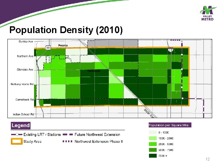 Population Density (2010) Population per Square Mile 12 