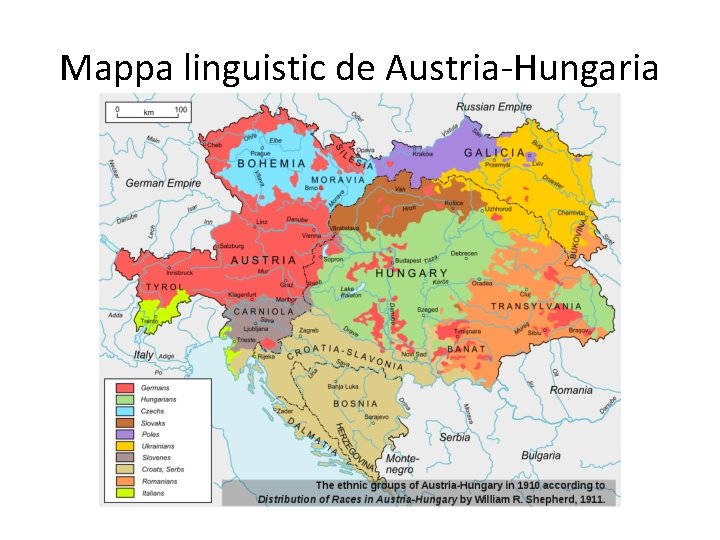 Mappa linguistic de Austria-Hungaria 