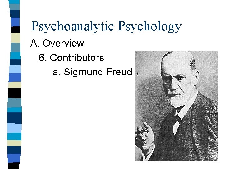 Psychoanalytic Psychology A. Overview 6. Contributors a. Sigmund Freud 