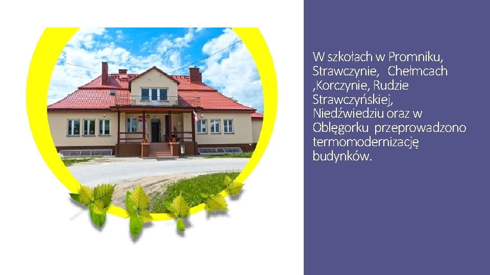 W szkołach w Promniku, Strawczynie, Chełmcach , Korczynie, Rudzie Strawczyńskiej, Niedźwiedziu oraz w Oblęgorku
