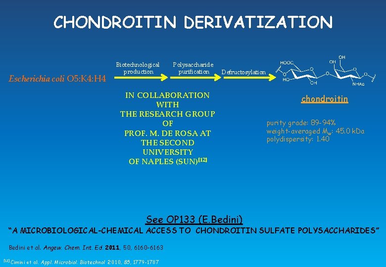 CHONDROITIN DERIVATIZATION Escherichia coli O 5: K 4: H 4 Biotechnological production Polysaccharide purification