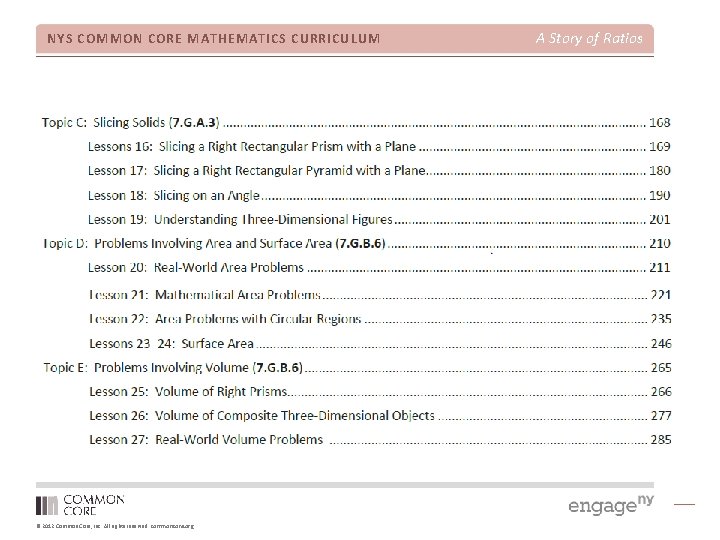 NYS COMMON CORE MATHEMATICS CURRICULUM © 2012 Common Core, Inc. All rights reserved. commoncore.