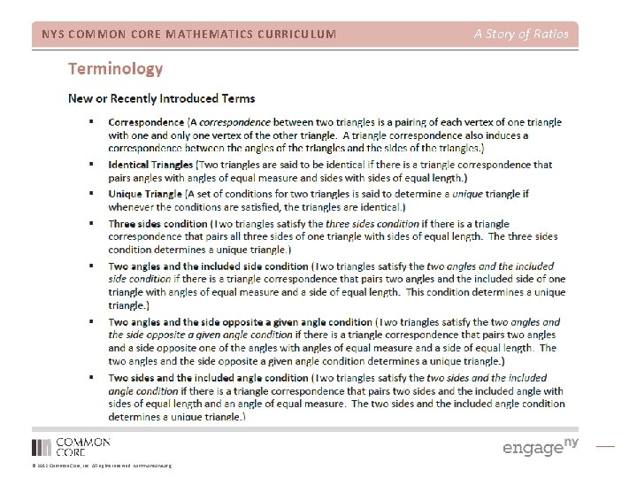 NYS COMMON CORE MATHEMATICS CURRICULUM © 2012 Common Core, Inc. All rights reserved. commoncore.