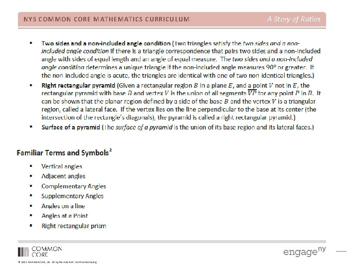 NYS COMMON CORE MATHEMATICS CURRICULUM © 2012 Common Core, Inc. All rights reserved. commoncore.