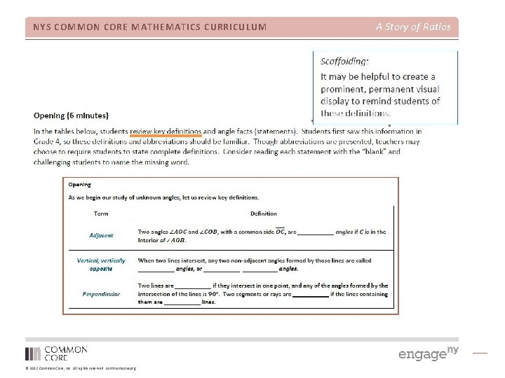 NYS COMMON CORE MATHEMATICS CURRICULUM © 2012 Common Core, Inc. All rights reserved. commoncore.