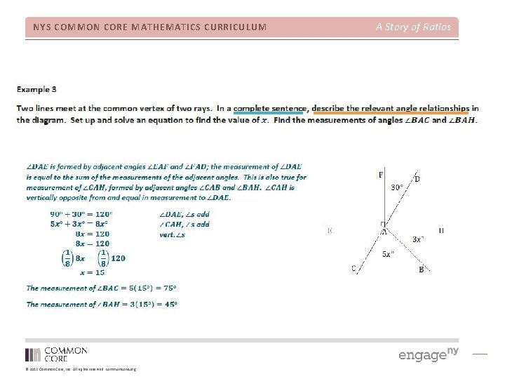 NYS COMMON CORE MATHEMATICS CURRICULUM © 2012 Common Core, Inc. All rights reserved. commoncore.