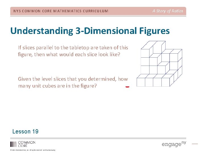 NYS COMMON CORE MATHEMATICS CURRICULUM A Story of Ratios Understanding 3 -Dimensional Figures If