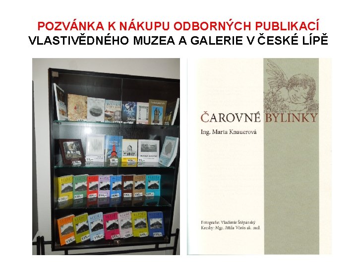 POZVÁNKA K NÁKUPU ODBORNÝCH PUBLIKACÍ VLASTIVĚDNÉHO MUZEA A GALERIE V ČESKÉ LÍPĚ 