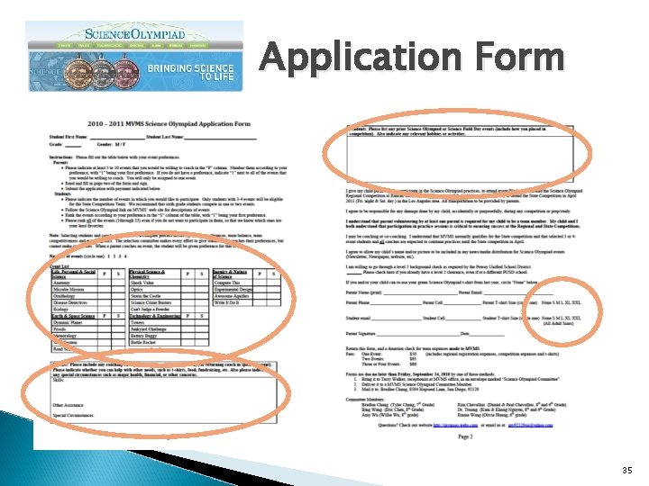 Application Form 35 