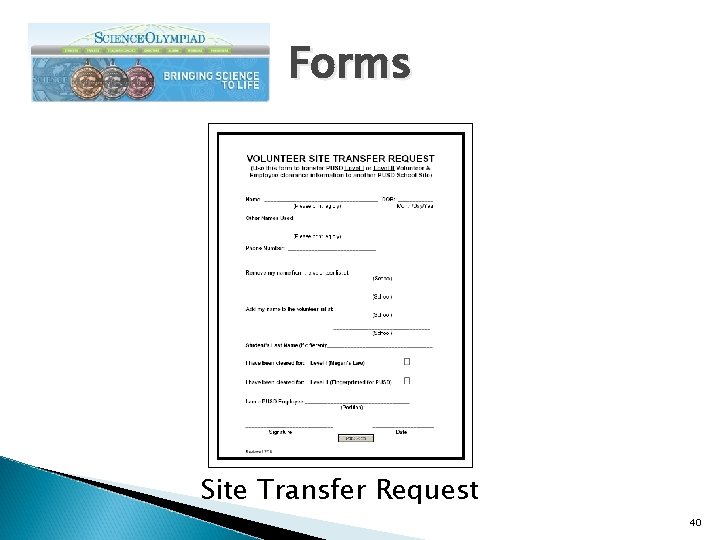 Forms Site Transfer Request 40 