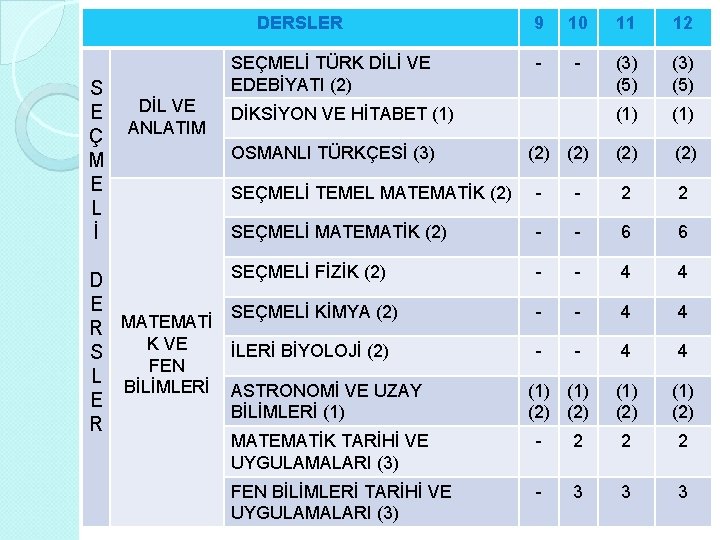 DERSLER S E Ç M E L İ SEÇMELİ TÜRK DİLİ VE EDEBİYATI (2)