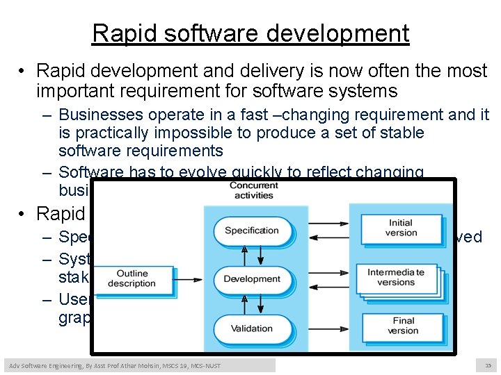 Rapid software development • Rapid development and delivery is now often the most important