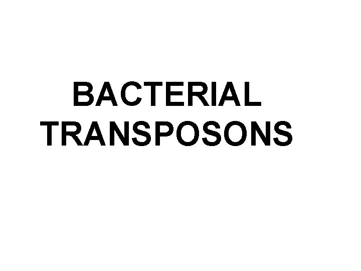 BACTERIAL TRANSPOSONS 