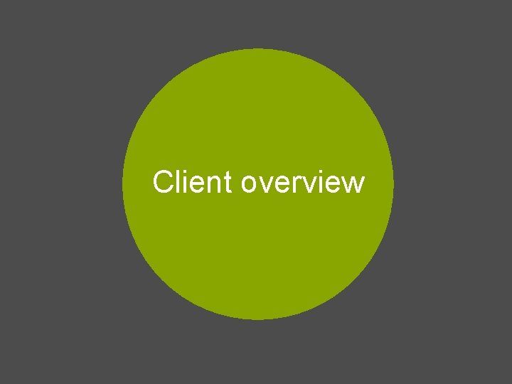 Client overview 